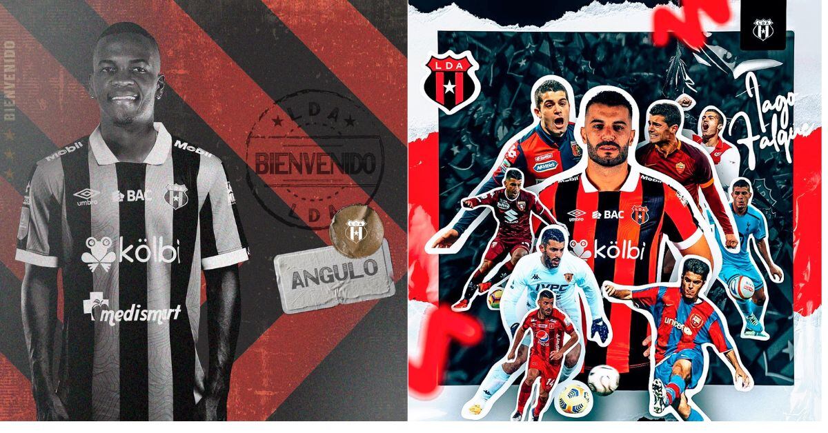 Larry Angulo e Iago Falque son las primeras contrataciones que efectúa Liga Deportiva Alajuelense en la era de Alexandre Guimaraes.