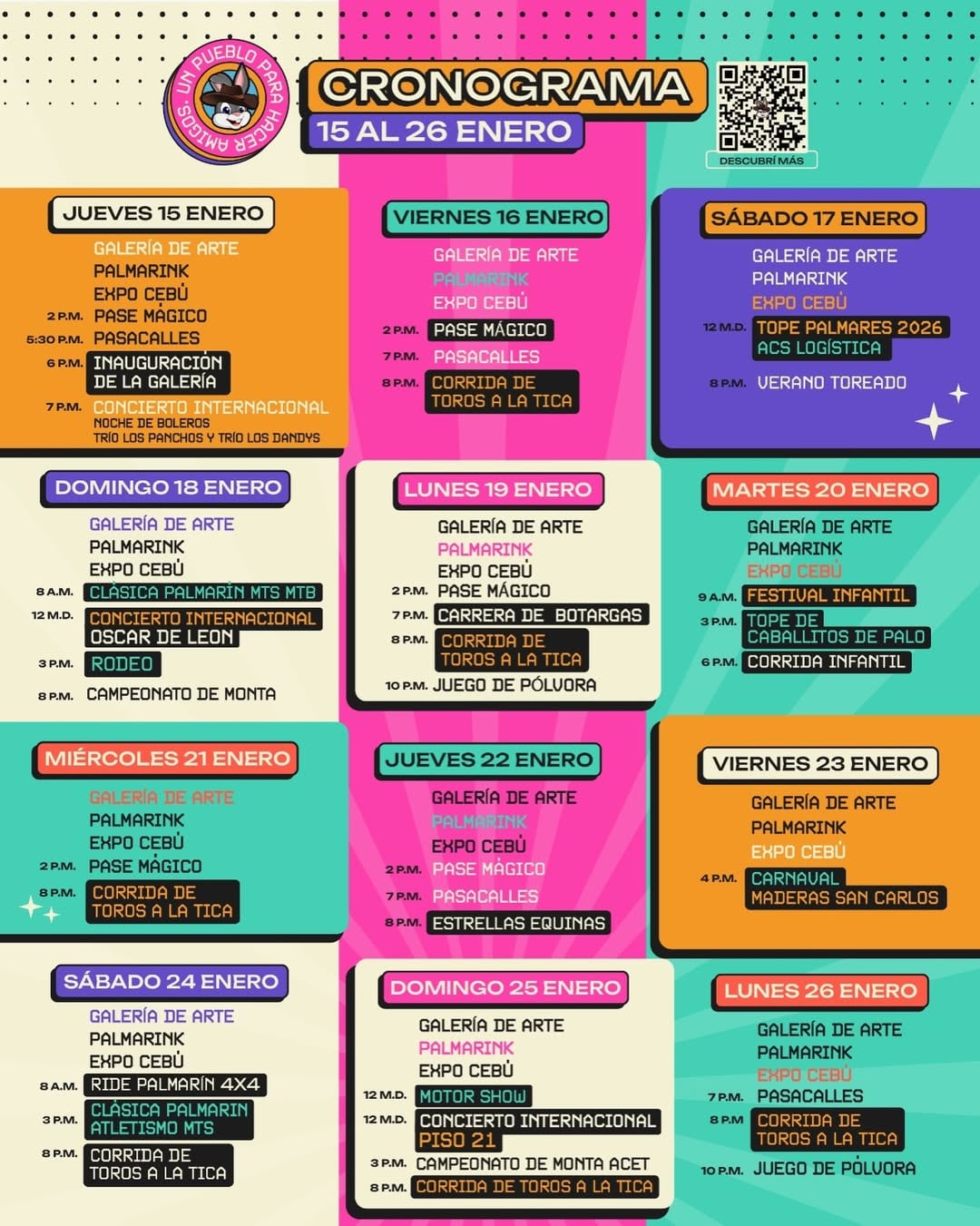 Este es el cronograma completo de actividades.