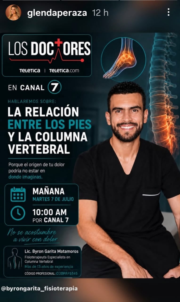 Bryron Garita, esposo de Glenda Peraza, debutó en el programa Los Doctores de Teletica.