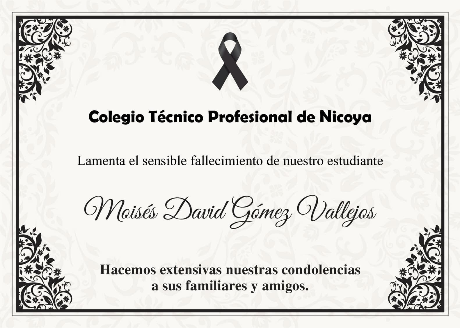 Moisés David Gómez murió luego de que el carro en el que viajaba chocó contra un tráiler varado. Foto Facebook.