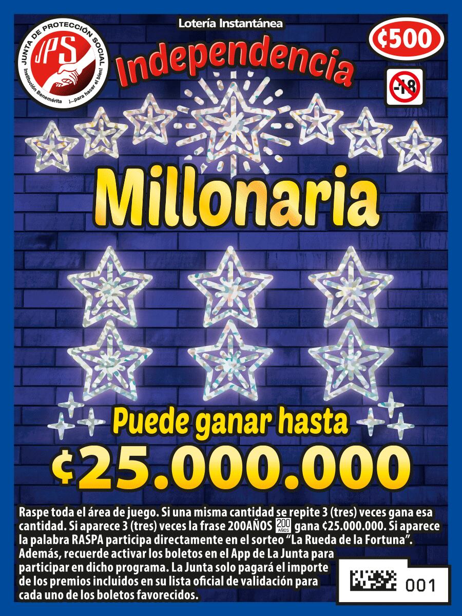 Desde este 18 de agosto del 2021 se pueden comprar dos nuevos juegos de la Lotería instantánea: Independencia Millonaria y El As Afortunado.