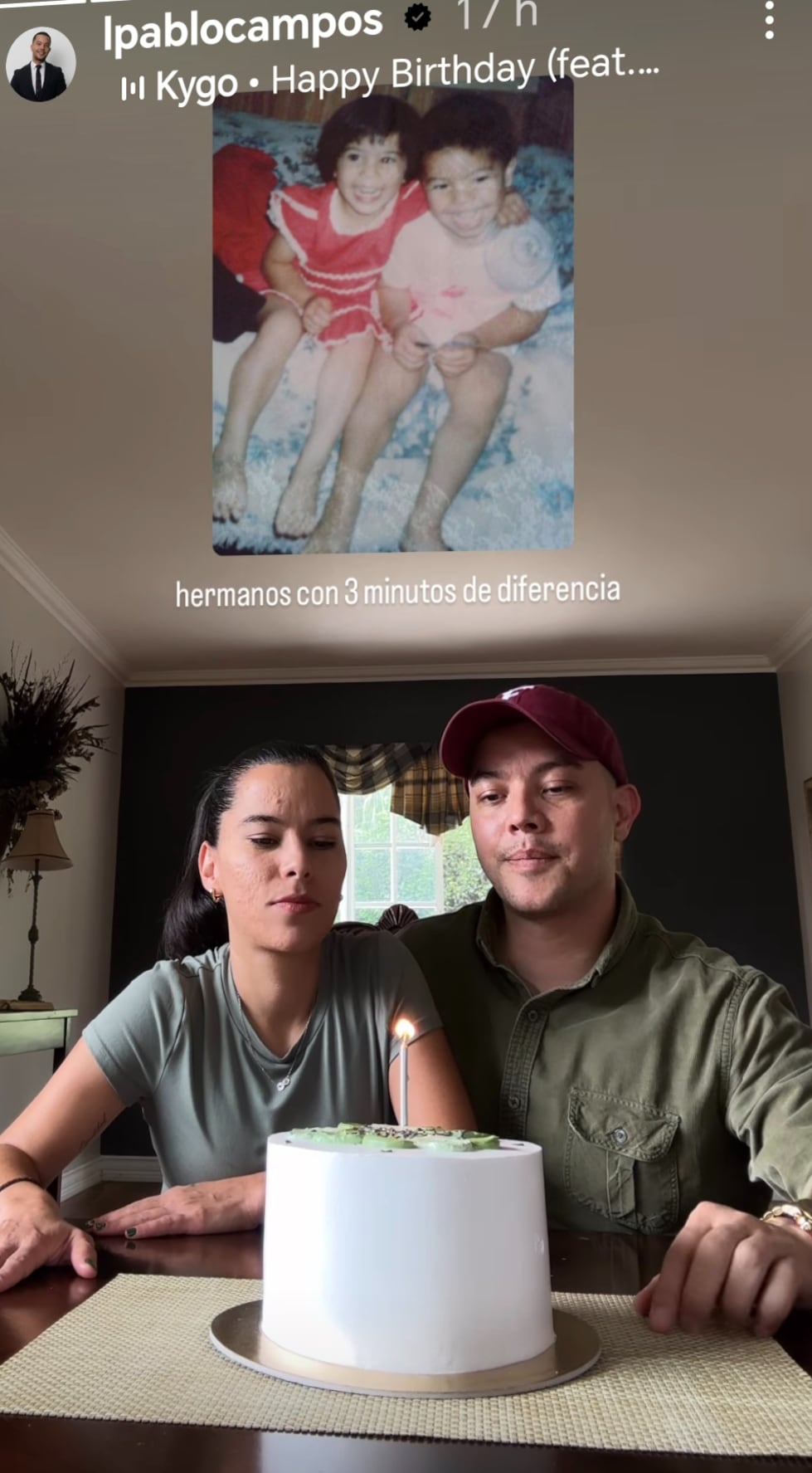 Periodista Pablo Campos y su gemela