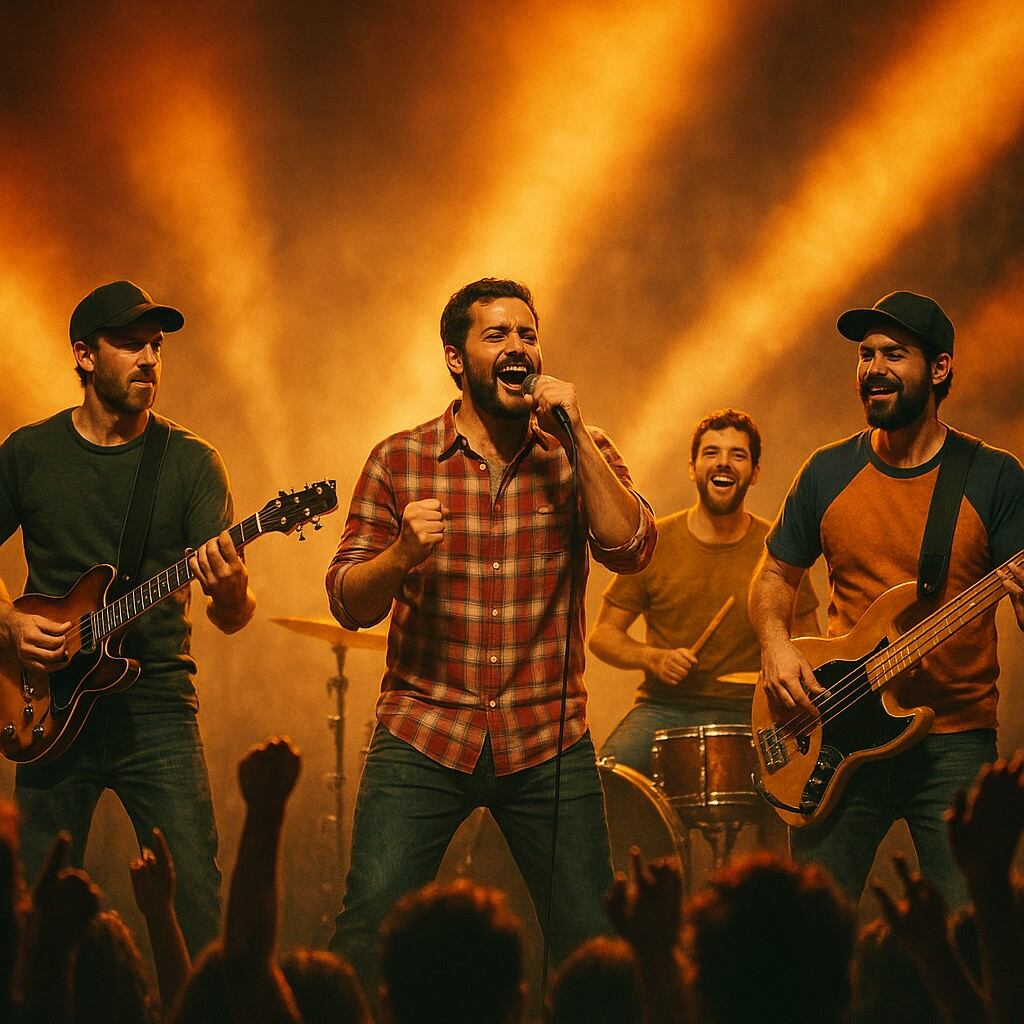 En La Teja utilizamos inteligencia artificial para crear la canción oficial de nuestro reality show, Guerra de parrillas, también le pedimos al chatGPT que nos hiciera una imagen del grupo musical una vez que escuchara la canción