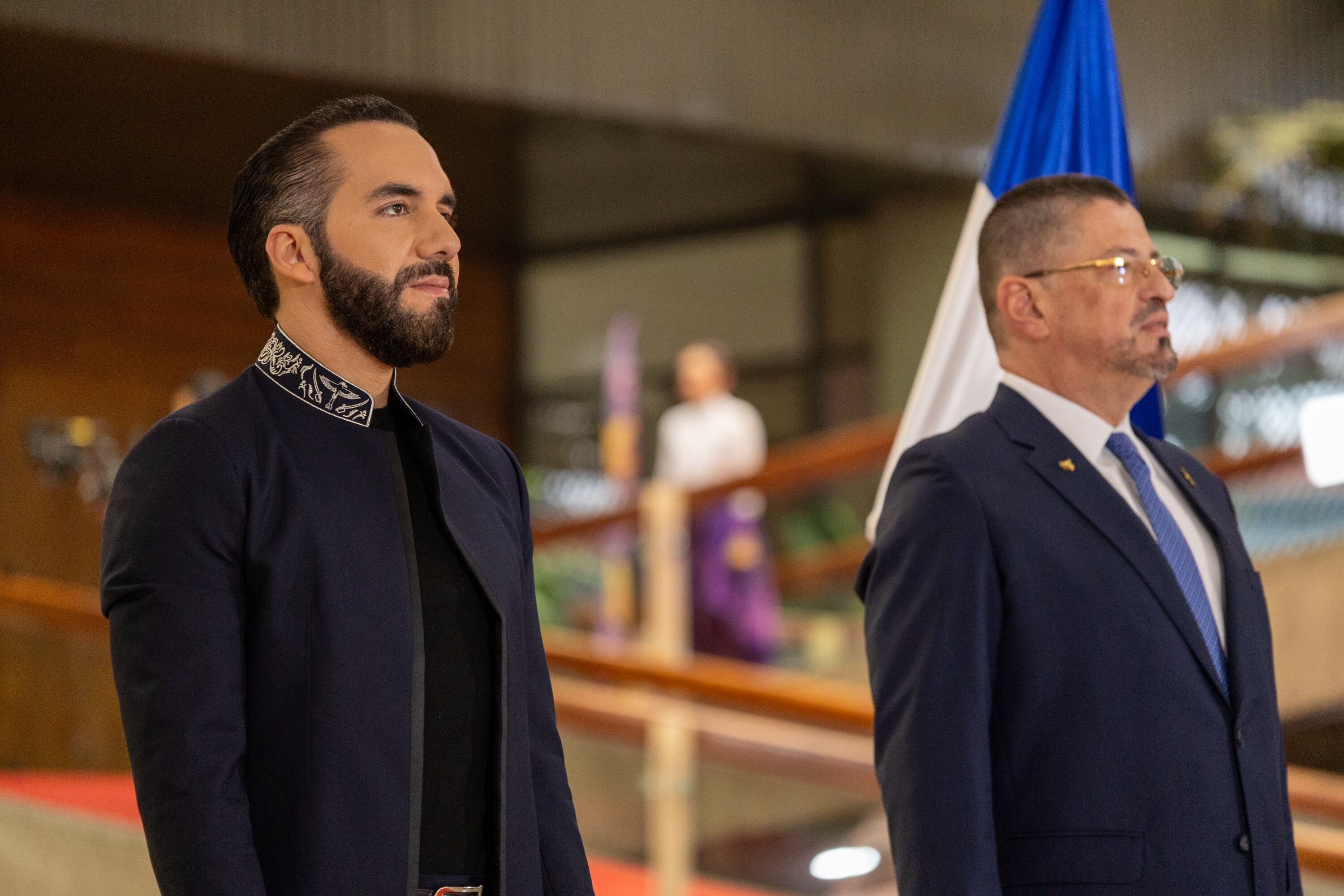 11/11/2024, San José, Casa Presidencial, el presidente Rodrigo Chávez recibe en casa presidencial al presidente de El Salvador Nayib Bukele.
