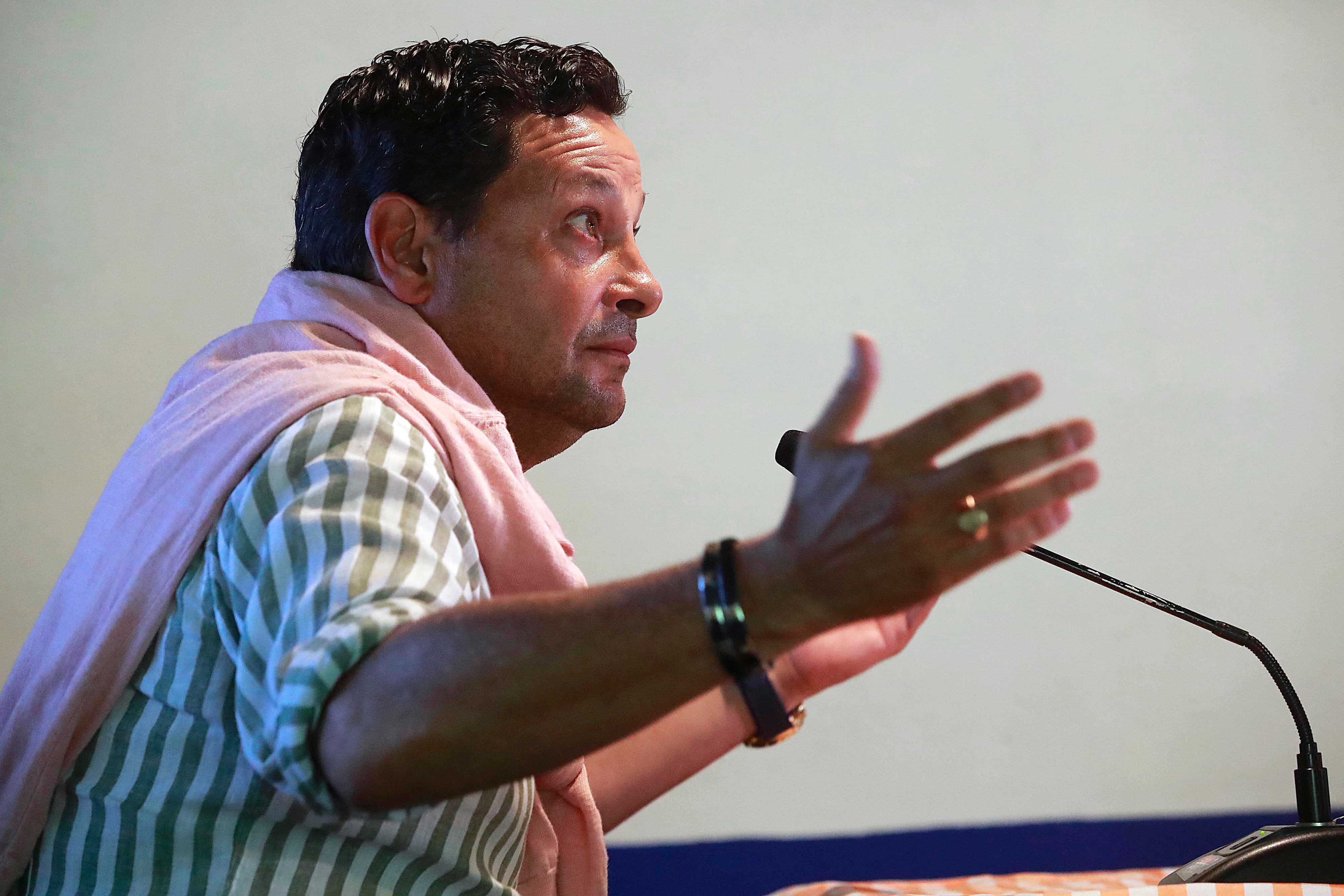 07/11/2023 Restaurante La Tertulia, San Pablo de Heredia. El director técnico del Club Sport Herediano, Jeaustin Campos, habló con la prensa previo al partido de este miércoles contra Cartaginés por campeonato nacional.