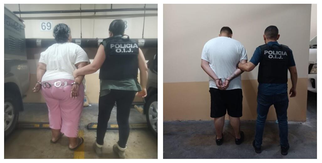 Madre  e hijo fueron detenidos este miércoles en Paso Ancho. Foto OIJ.