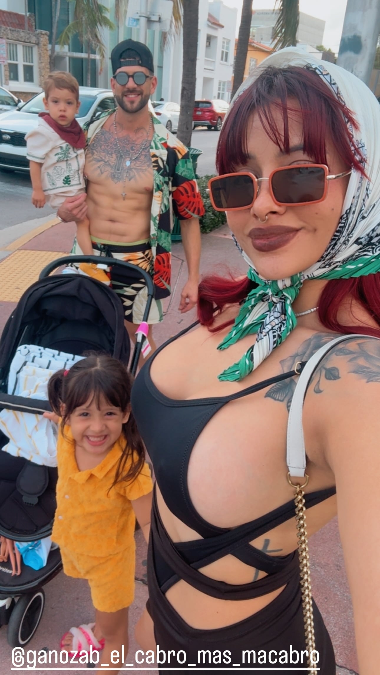Bryan Ganoza y su ex, Youcenar Castro, andan de vacaciones juntos en Estados Unidos