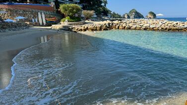 Pececitos de colores bailan cerca de la orilla en una mágica playa de Puerto Vallarta