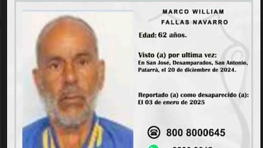 Vecino de Desamparados lleva 15 días desaparecido