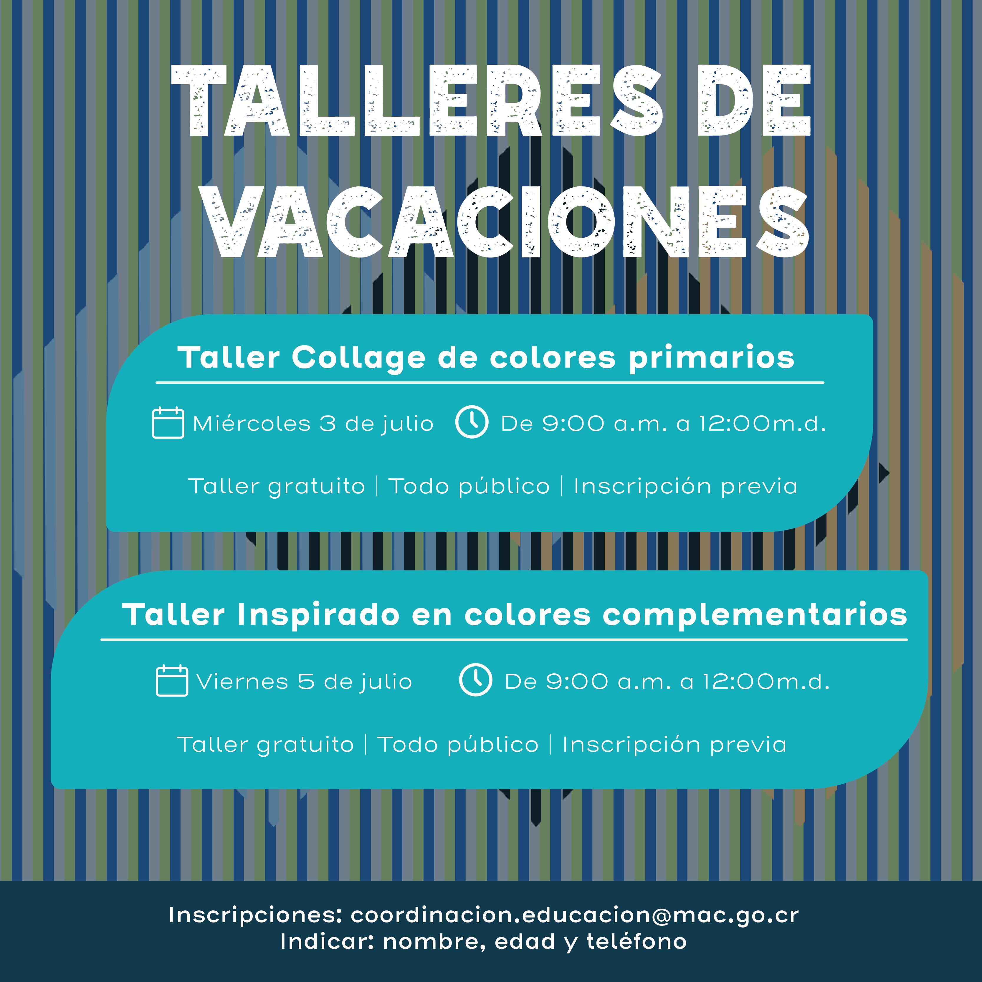 Los materiales necesarios para las actividades estarán incluidos.