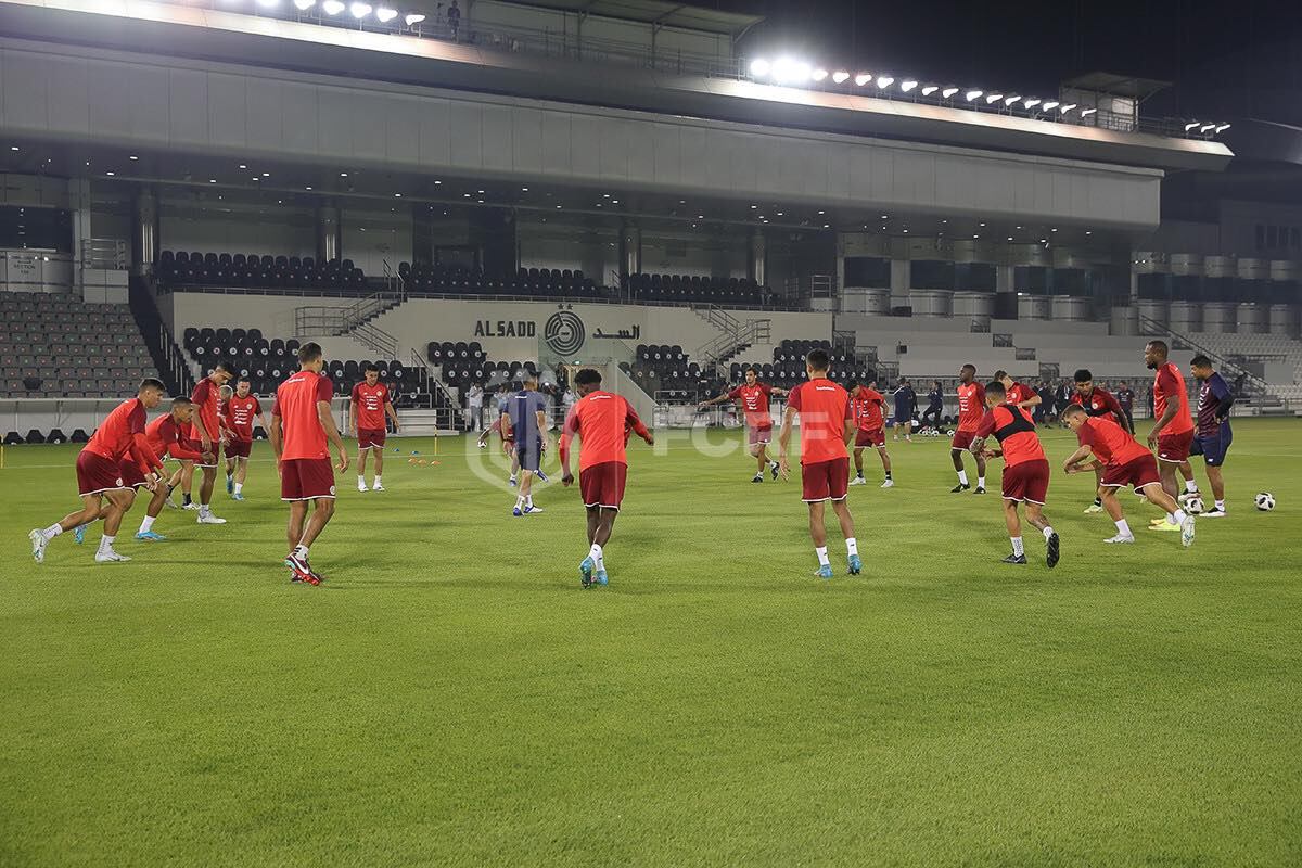 Entrenamiento de la selección nacional en Doha, Catar. Prensa Fedefútbol.