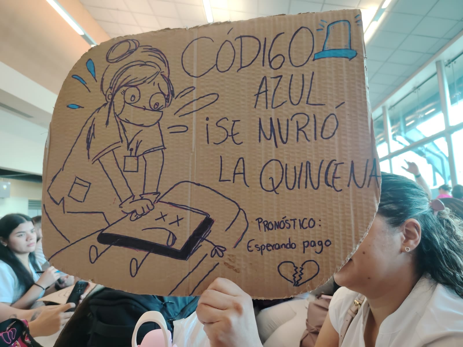 Con carteles y pancartas han participado cientos de profesionales en la huelga convocada en todo el país. Foto: Cortesía Rodrigo López ANPE.
