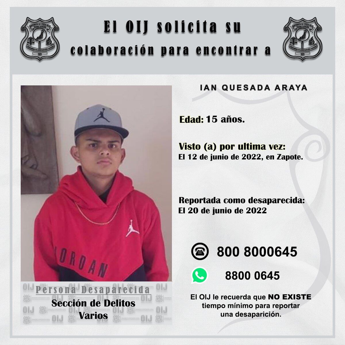 Desaparecidos. Foto OIJ.