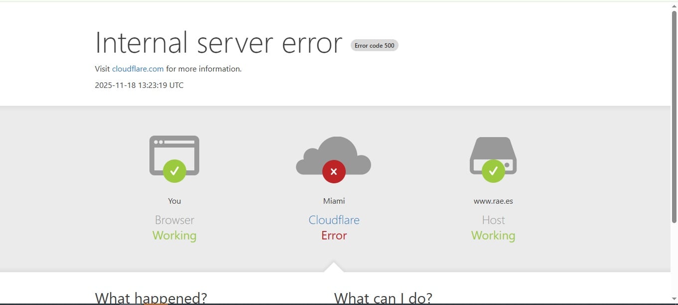 : Millones de usuarios se toparon con este mensaje de error hoy. La falla internet de Cloudflare afectó desde redes sociales hasta herramientas de inteligencia artificial.