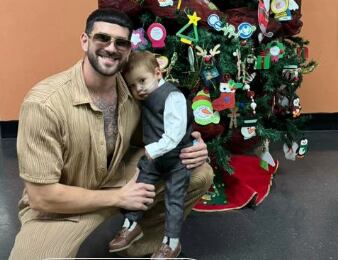 Bryan Ganoza y sus hijo Bastian y Colette.