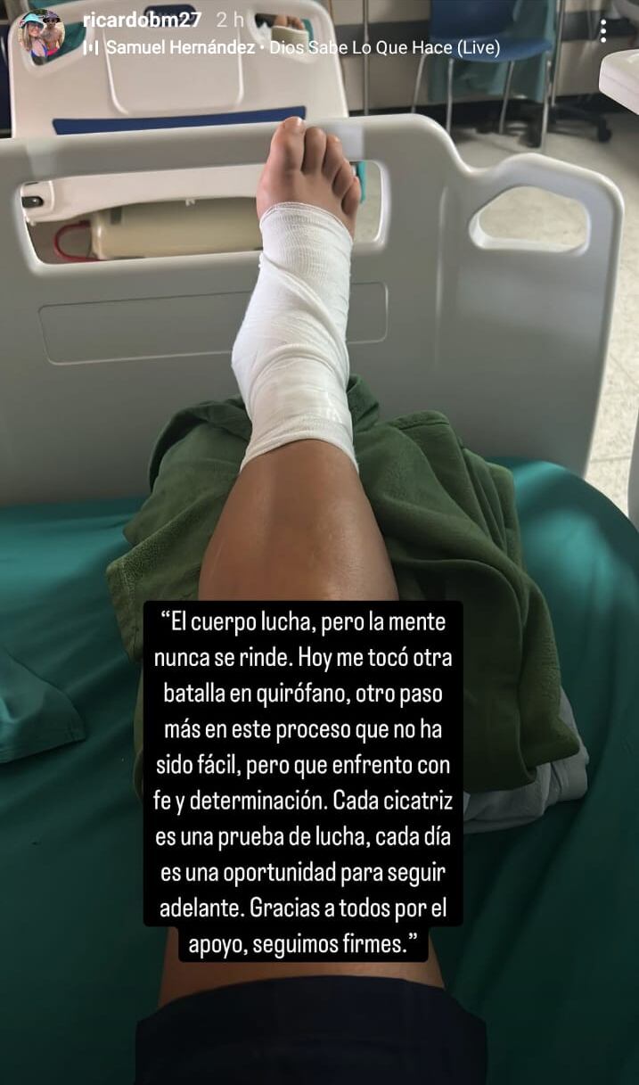 Ricardo Blanco fue sometido a una nueva operación este viernes. Instagram Ricardo Blanco.