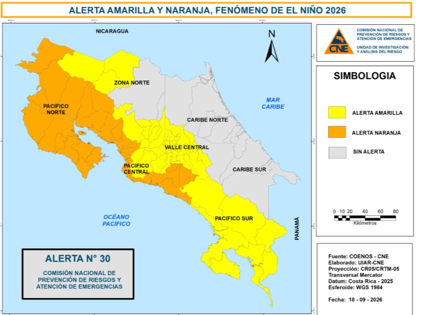 Alerta amarilla y naranja por el fenómeno de El Niño