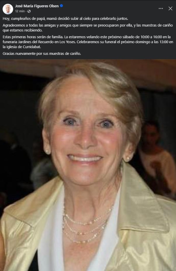 Esta fue la publicación de José María Figueres.