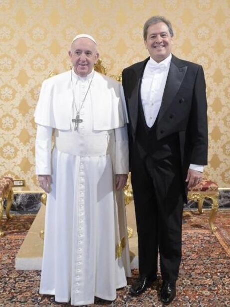 Embajador de Costa Rica en el Vaticano, Federico Zamora, anunciará al papa Francisco la colocación del mosaico de la patrona de Costa Rica, este lunes, en el saludo del máximo pontífice a los embajadores en la Santa Sede. Foto: Federico Zamora.