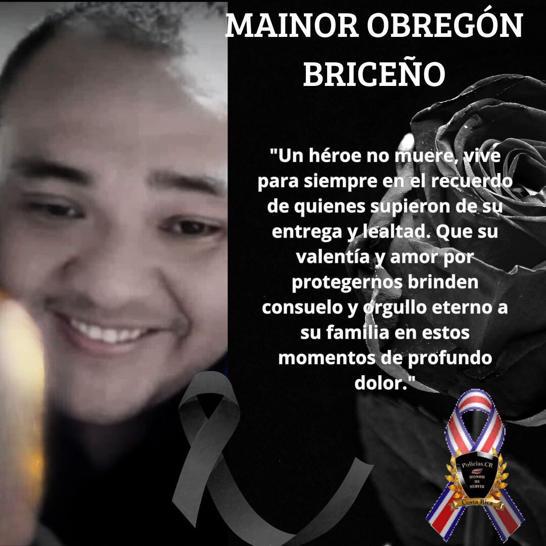 Mainor Antonio Obregón Briceño, de 36 años, era Policía desde hace 11 años, a él le quitaron la vida cumpliendo con su deber en Batán de Matina, Limón. Foto: Policías de Costa Rica