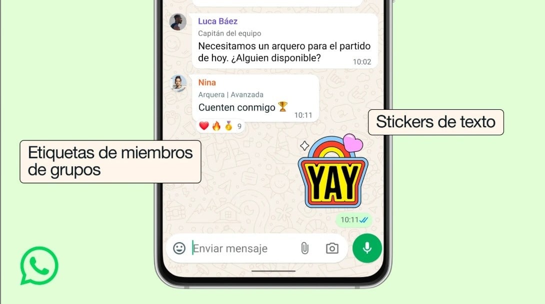 Las novedades de WhatsApp permiten ahora identificar a cada integrante por su función específica.