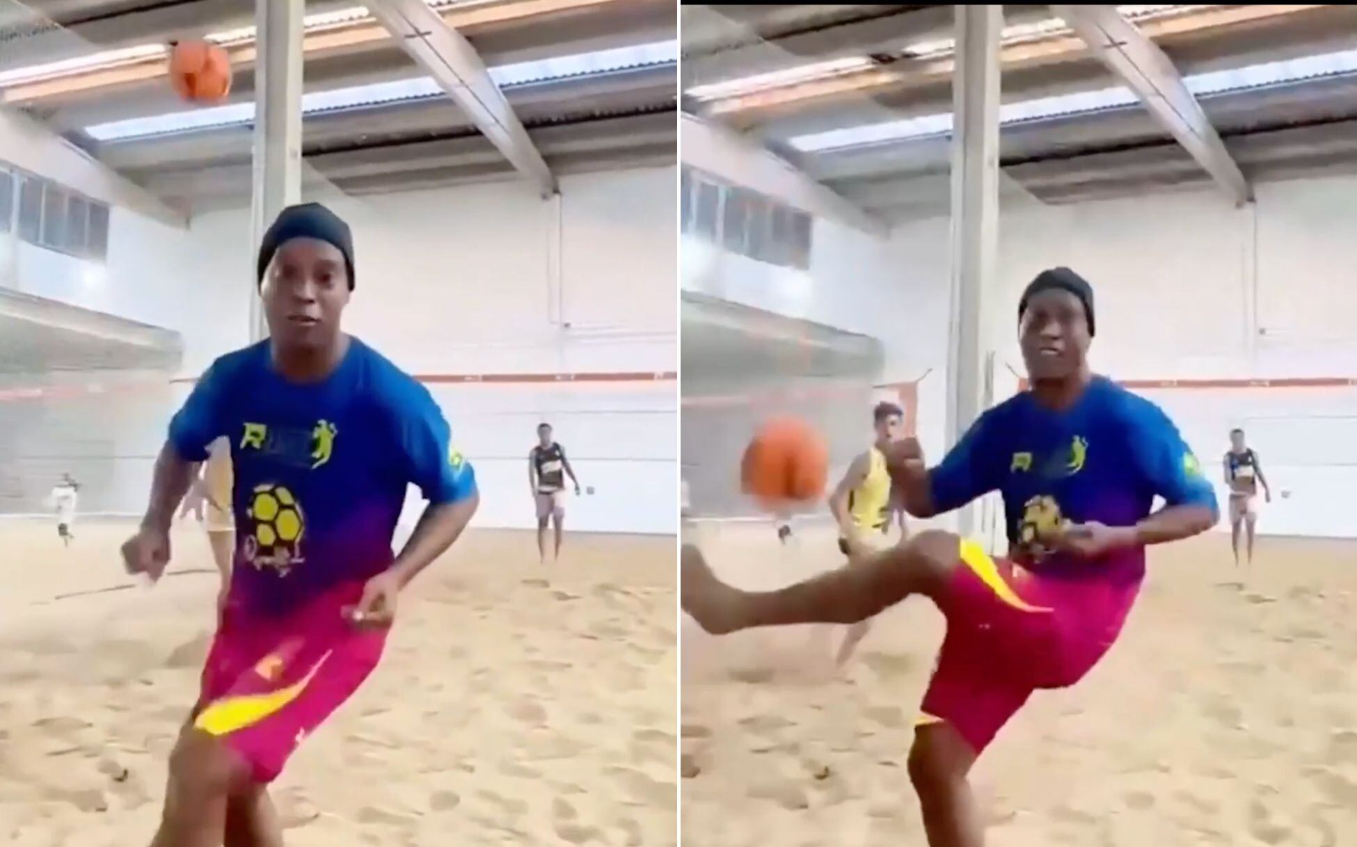 Ronaldinho, una vez más, rindió el mundo a sus pies con una acrobacia como pocas se han visto.
