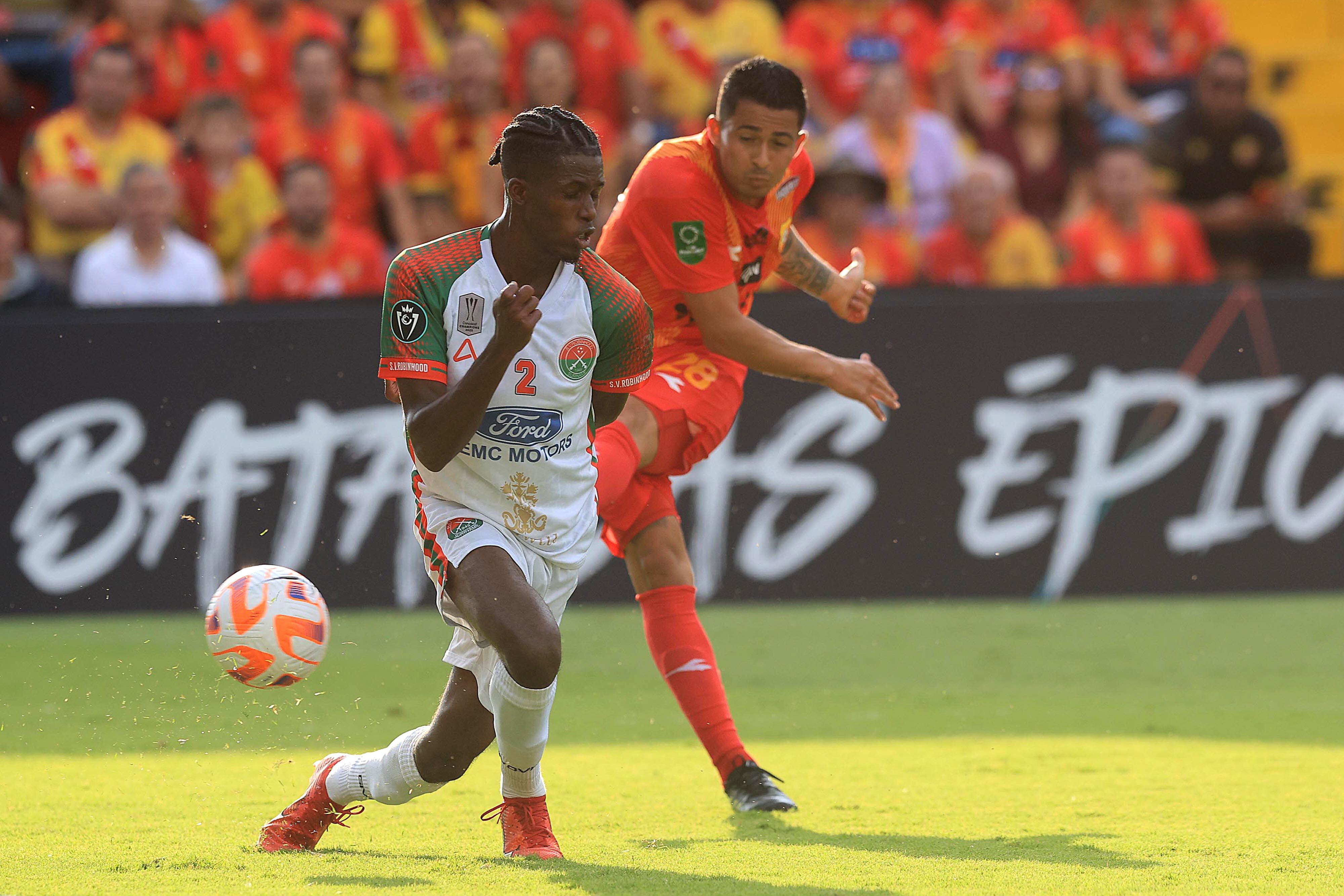 05/03/2024 Estadio Morera Soto, Alajuela. El Club Sport Herediano recibió al Robinhood de Surinam, en partido de octavos de final, Copa de Campeones de Concacaf. Foto: Rafael Pacheco Granados