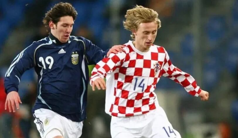 Lionel Messi y Luca Modric en su juventud. GDA.