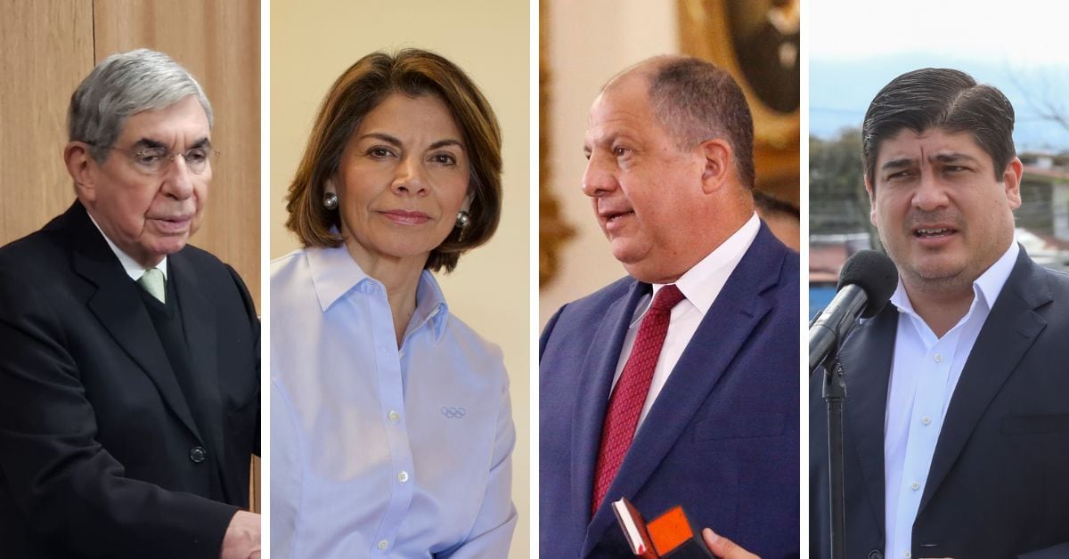 Los expresidentes de la República del 2010 al 2022. Dos del PLN y dos del PAC.