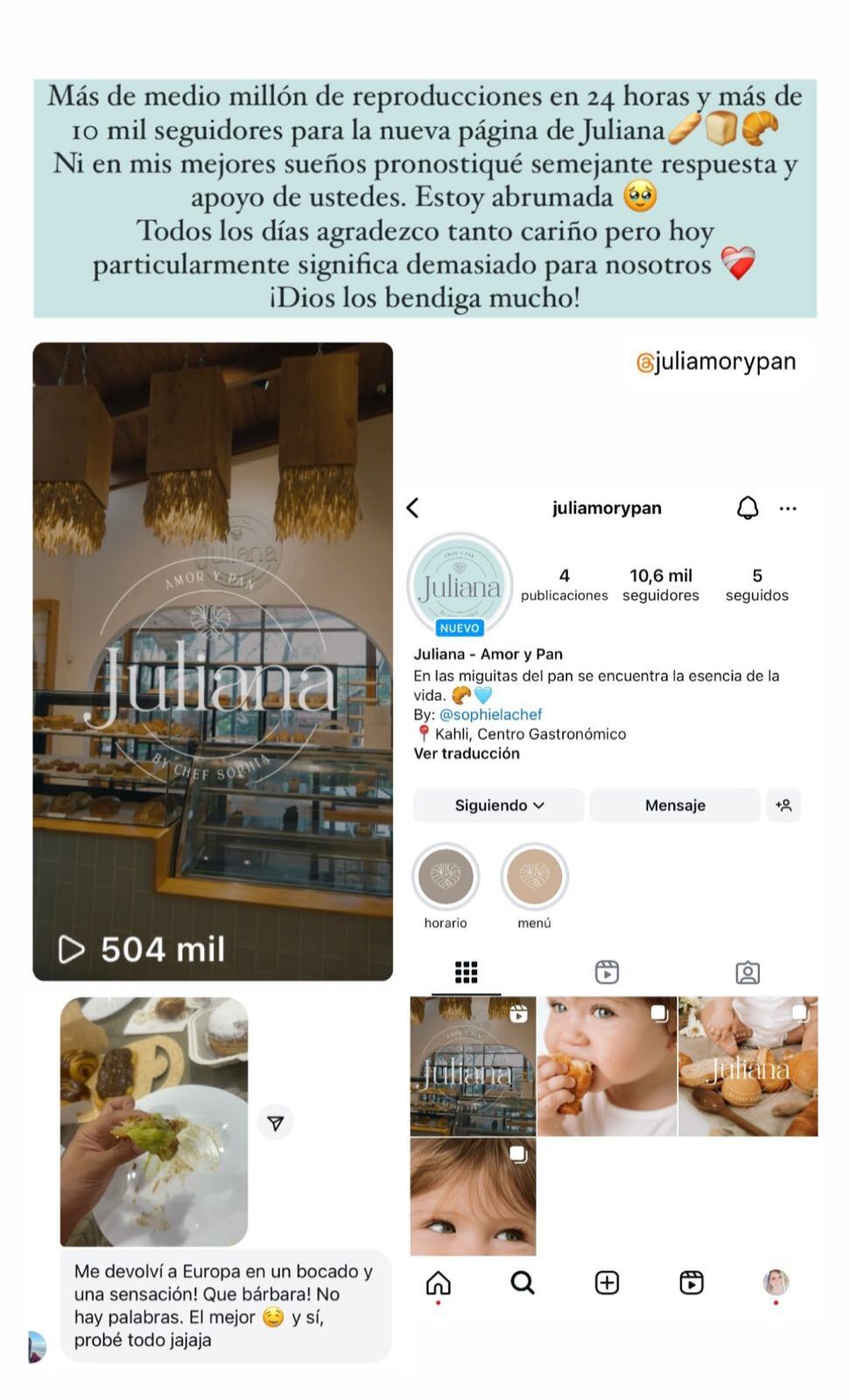 Sophia Rodríguez, Juliana Amor y Pan