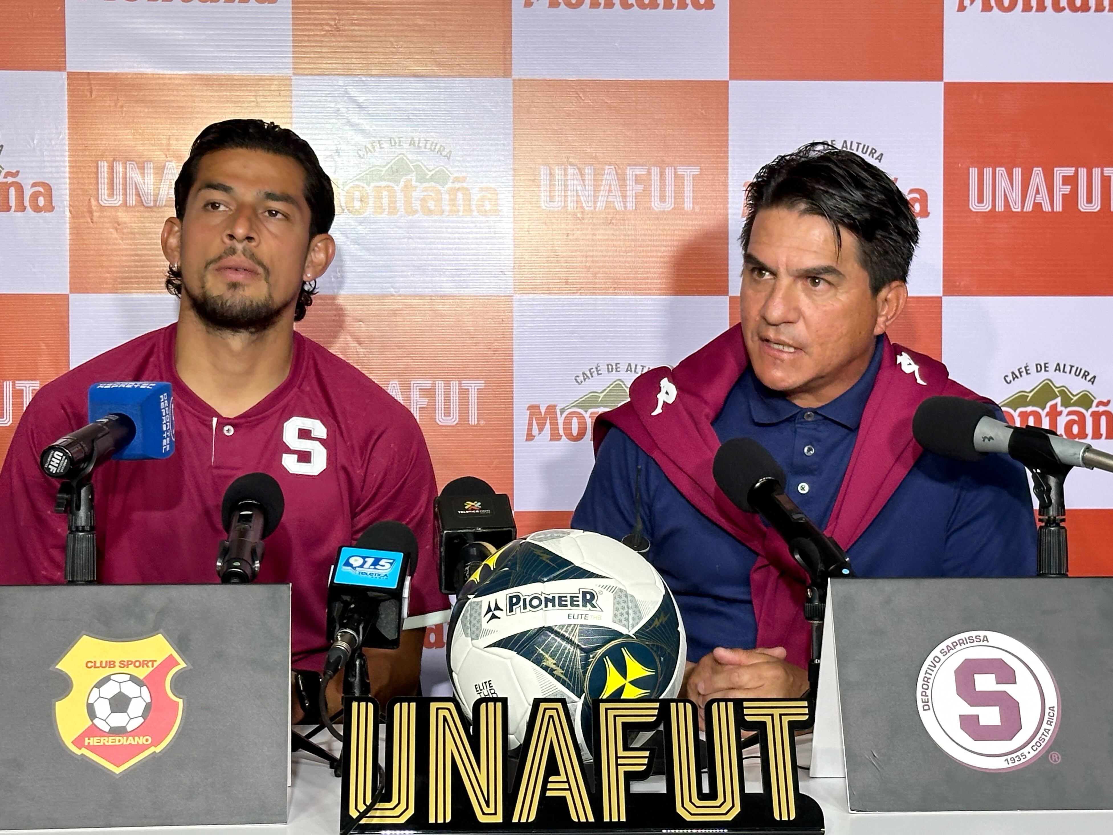 05/07/2024/ Rueda de prensa previo al juego de la Súper Copa 2024 entre Deportivo Saprissa vs Club Sport Herediano / en la foto Ariel Rodríguez y Bladimir Quesada / foto John Durán