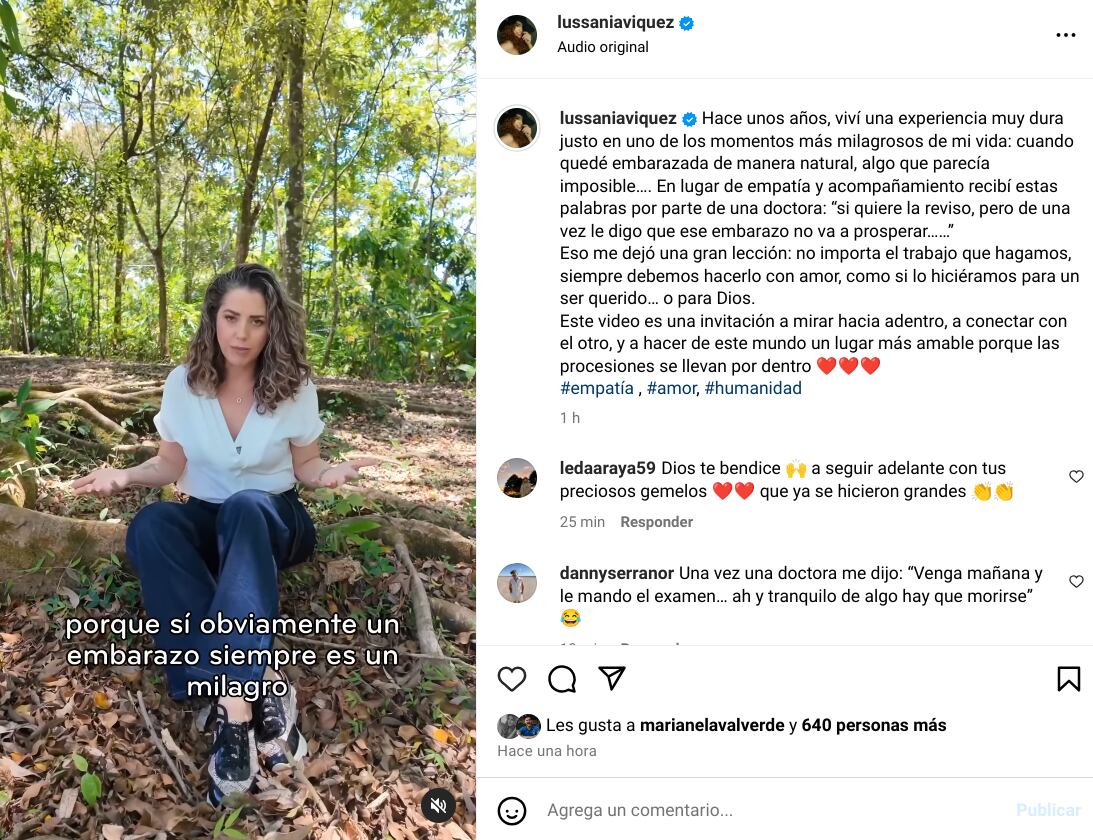 Lussania Víquez abrió su corazón este miércoles para compartir una experiencia que no se la desea a nadie