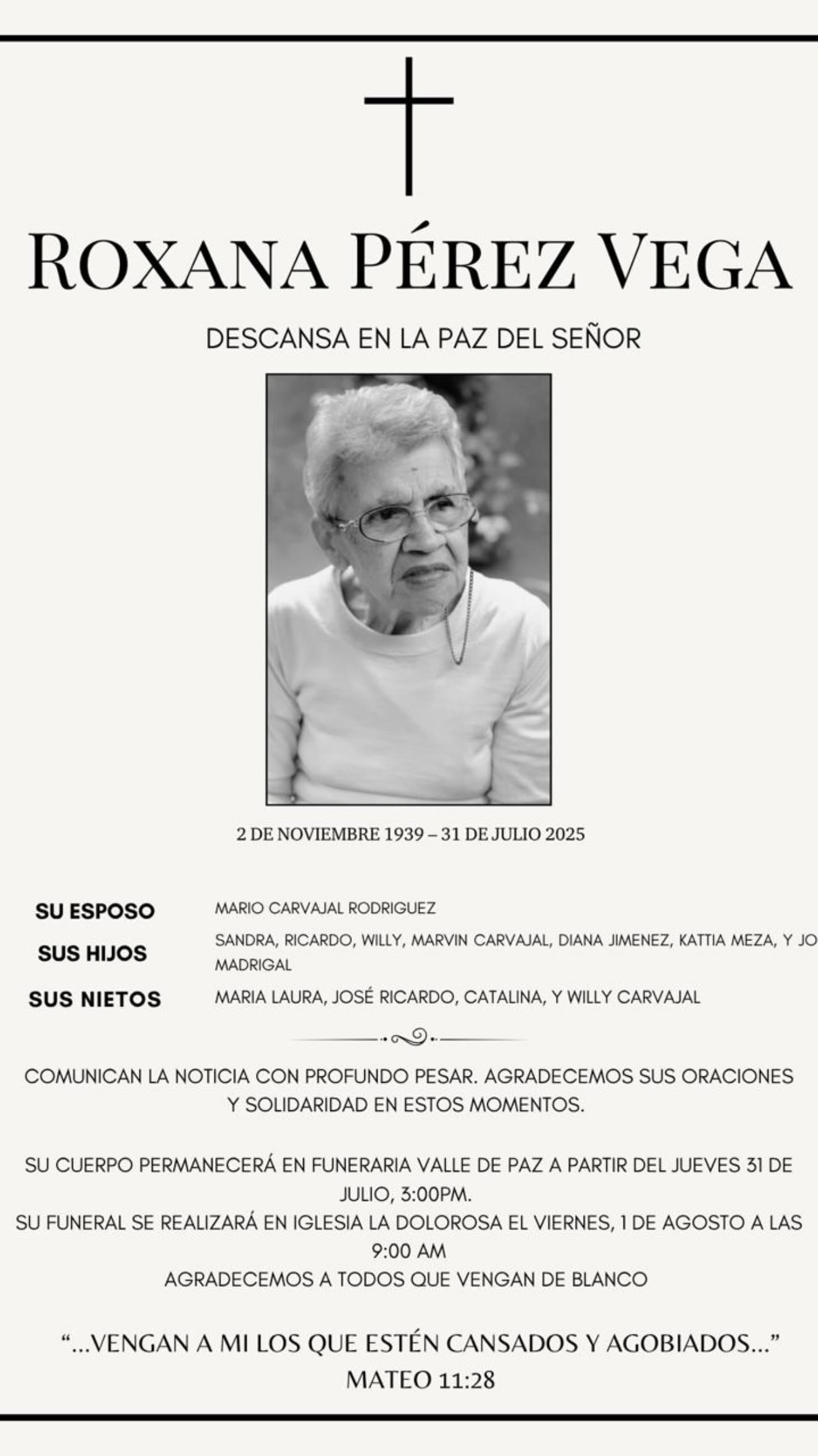 Muere mamá de Sandra Carvajal de Teletica