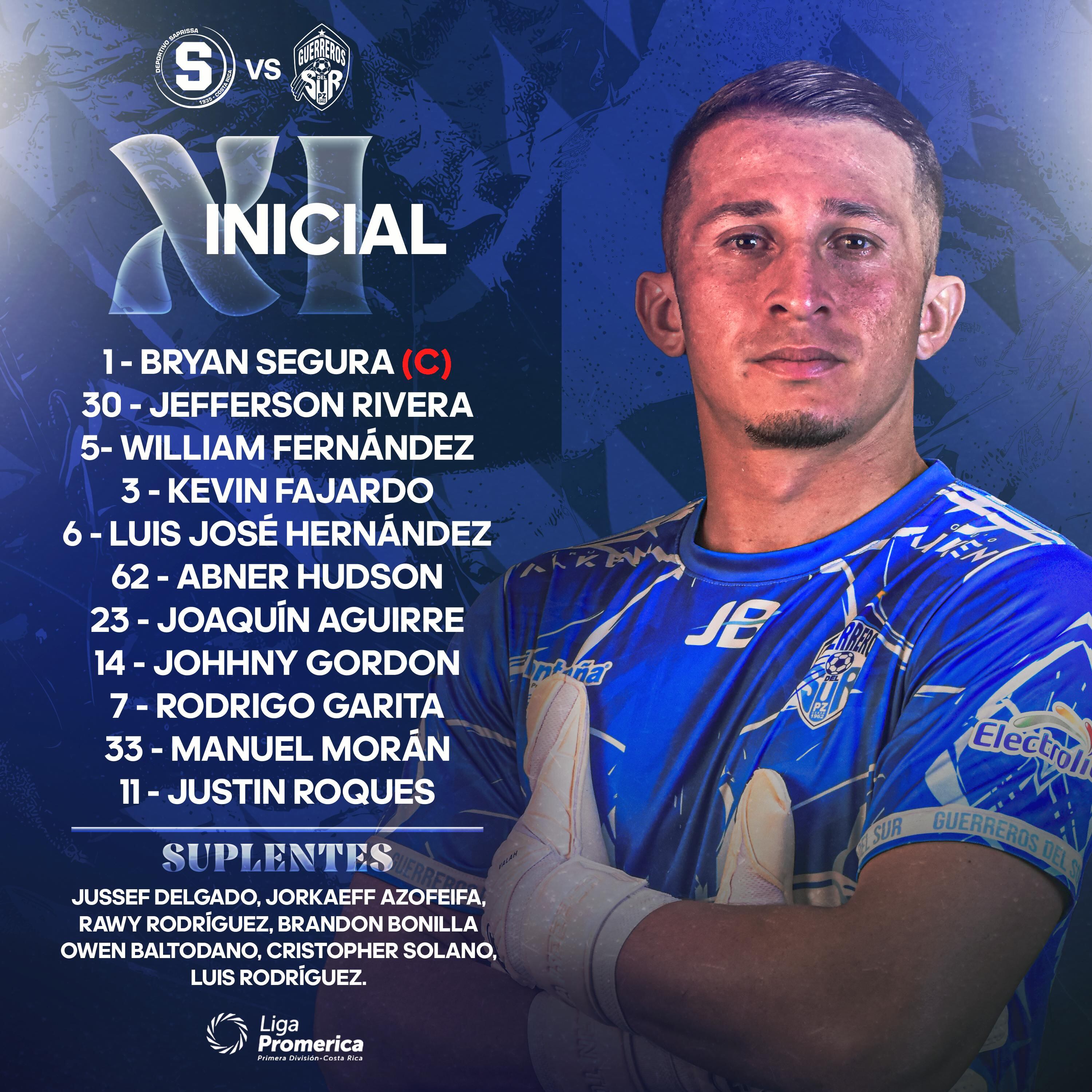 Alineación Saprissa Pérez Zeledón.