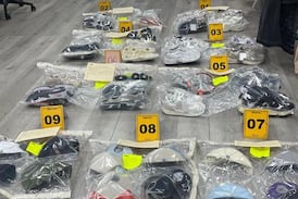 Decomisan más de 410 tenis y 1.092 gorras falsificadas en allanamiento en Cartago