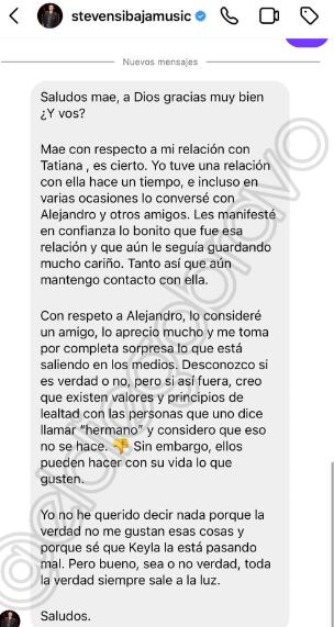 Steven Sibaja conversación con Diego Bravo.