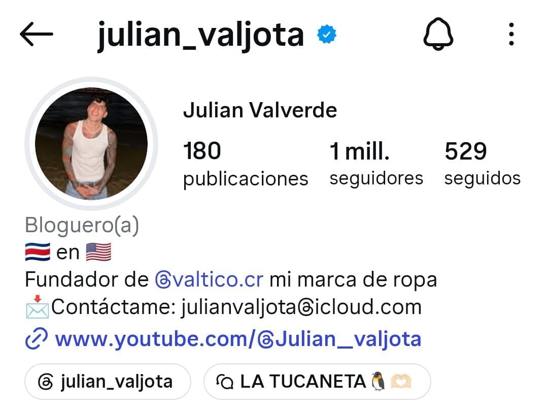 Julián Valverde alcanzó este miércoles el millón de seguidores en Instagram.