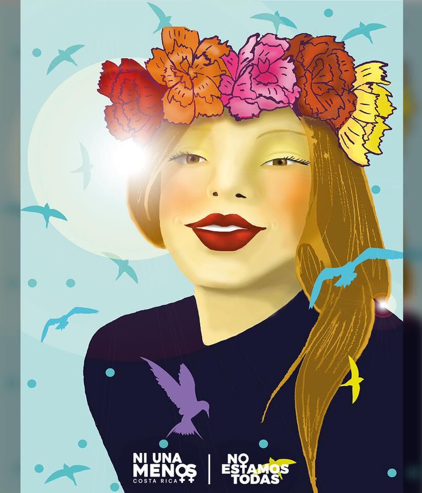 Ilustración de Carla Stefaniak, asesinada el 3 de diciembre de 2018 en Escazú. Ilustración hecha por Natalia Vega.