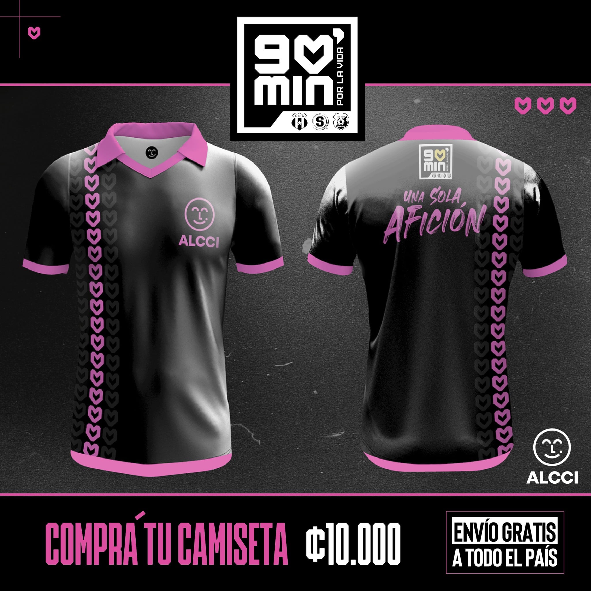 Las camisetas para los 90 Minutos por La Vida se venden en diez mil colones. Foto: Facebook