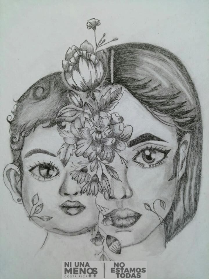 Ilustración de Maribel Soto y su hija de 3 años, asesinadas el sábado 5 de octubre en Golfito. Ilustración de Stephanie Ramírez.