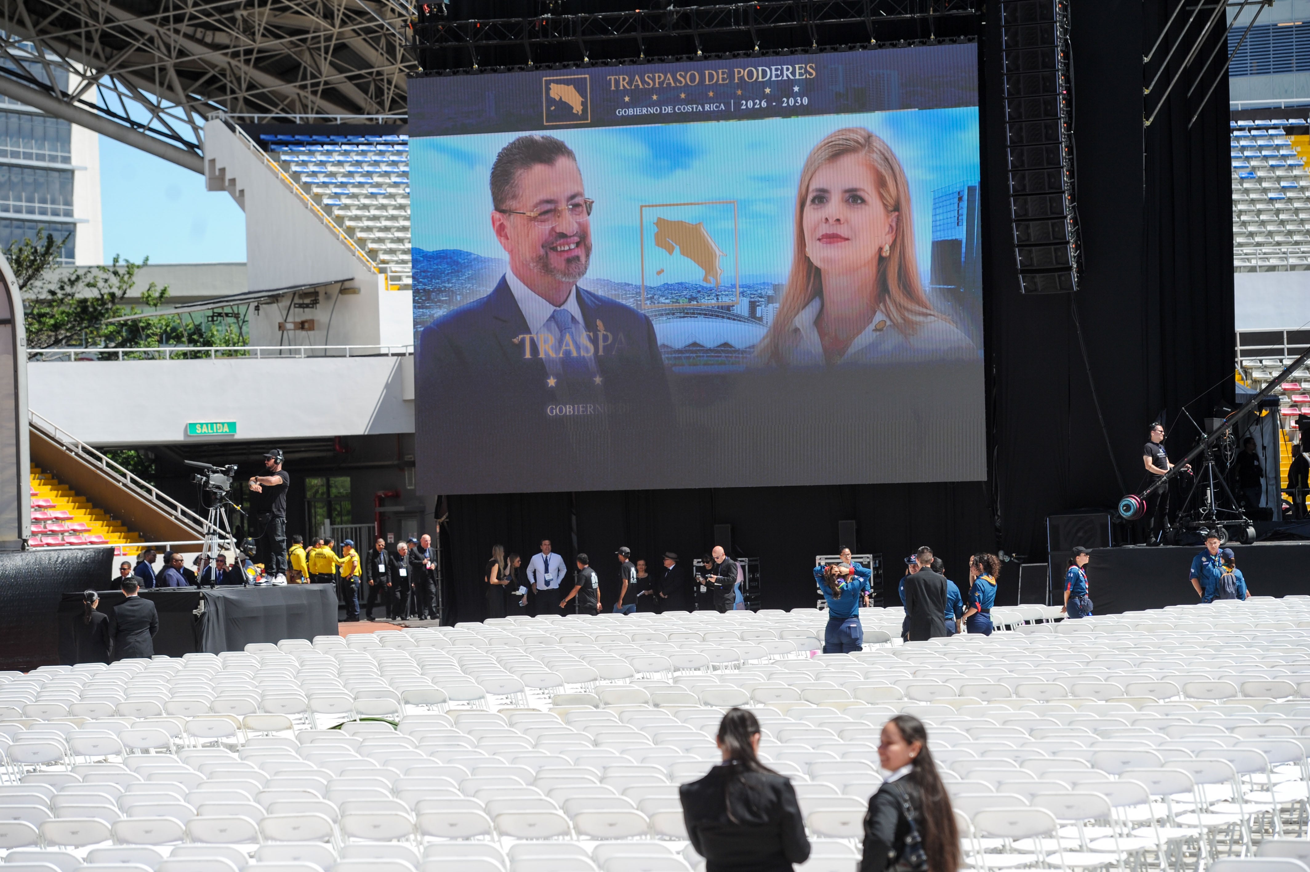08/05/2026 San José, Sabana, Estadio Nacional traspaso de poderes en Costa Rica para el periodo 2026-2030, donde la Sra Laura Fernández Delgado asumirá la presidencia número 50 del país. La ceremonia, que marcará la transición de Rodrigo Chaves a la nueva administración, incluirá actos protocolarios y culturales. Fotografía: Marvin Caravaca.