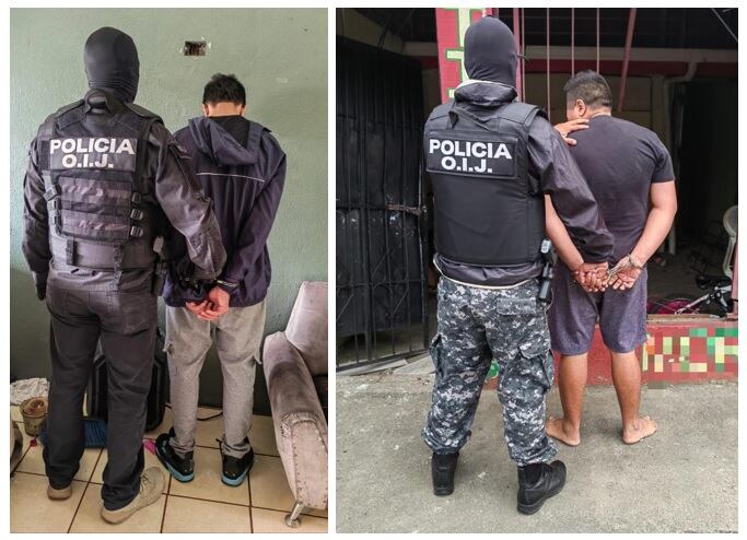 Ambos sospechosos fueron detenidos este jueves en San Ramón. Foto OIJ.