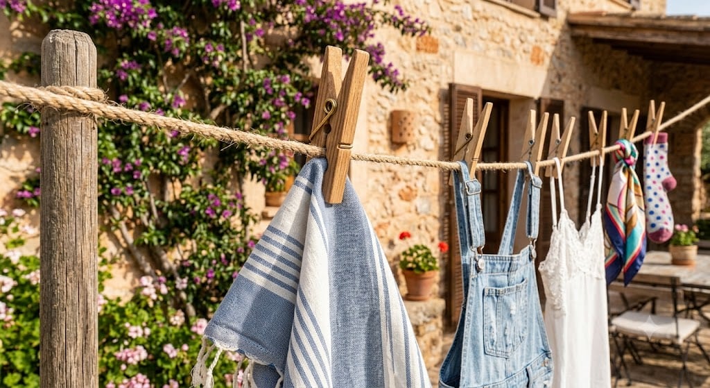 Los broches para tender ropa tienen dos agujeros con funciones diferentes.
