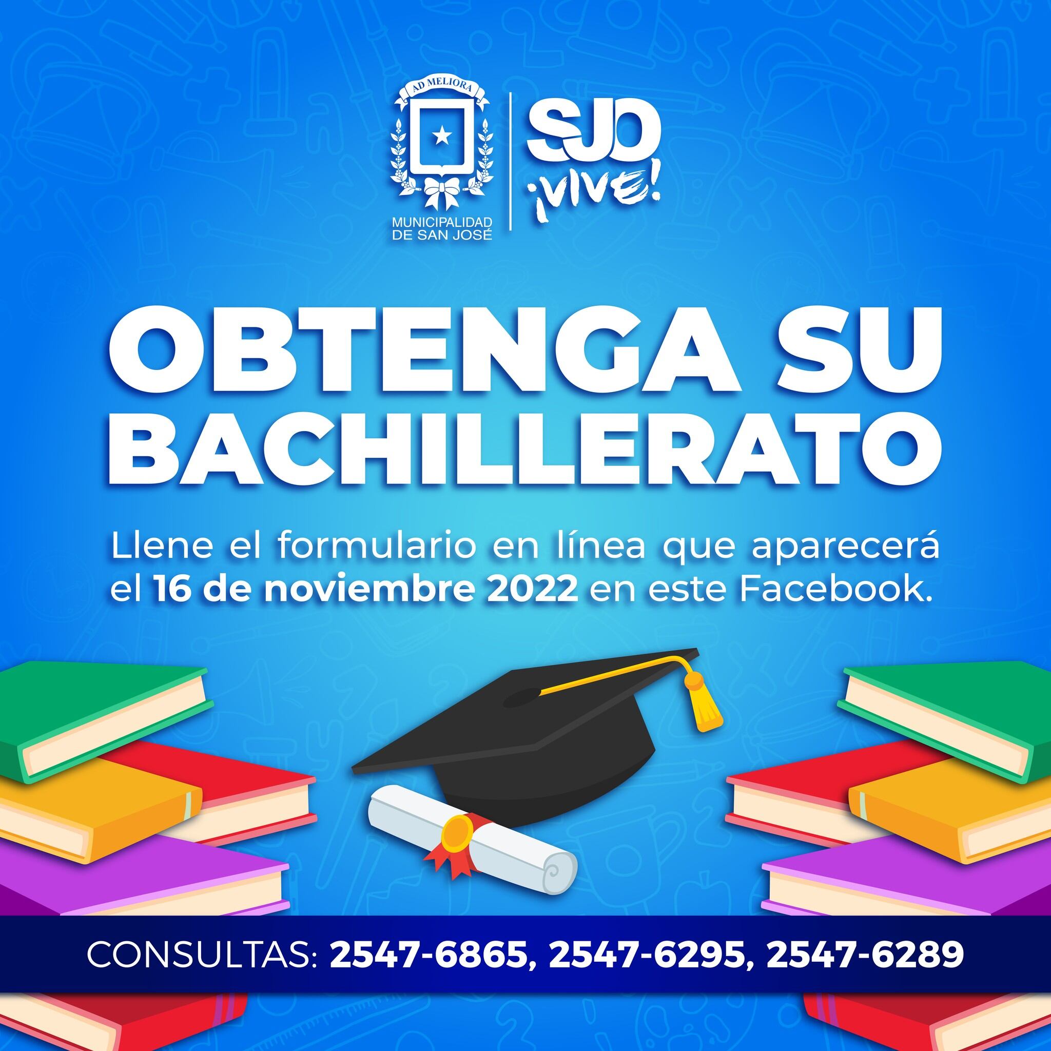 La municipalidad de San José le tiene buenas noticias a todos los josefinos que todavía están pegados con alguna materia y por eso no han podido sacar su bachillerato