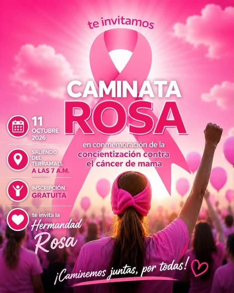 Caminata busca hacer conciencia a través de diversos testimonios sobre el tratamiento del cáncer de mama a nivel país