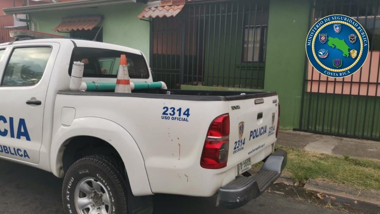 Detienen a hombre de apellido Ruiz sospechoso de dispararle en la cabeza a policía en Heredia. Foto MSP.
