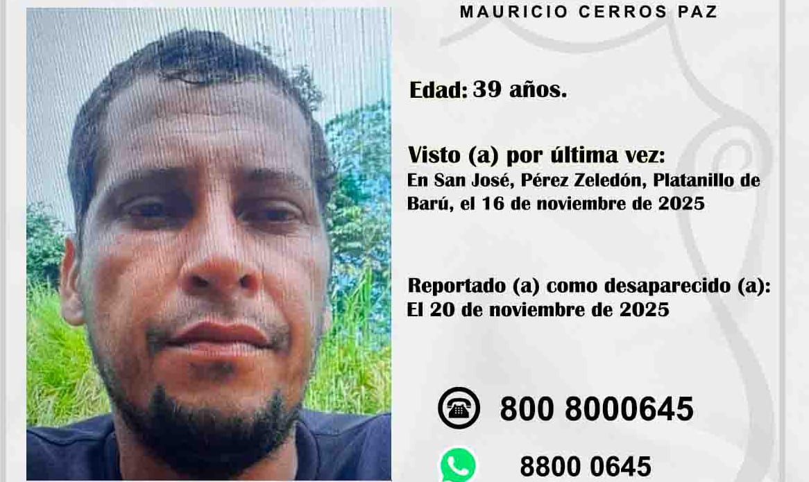 Mauricio Cerros lleva 13 días desaparecido en Pérez Zeledón