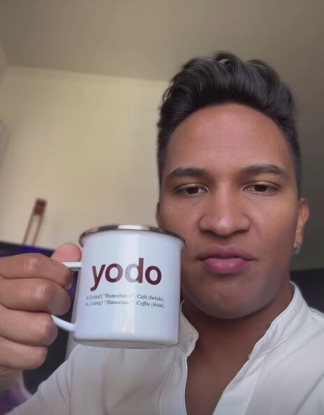 Esto fue parte del video que compartió Jeff On con su tacita de café. Foto: Captura de Instagram