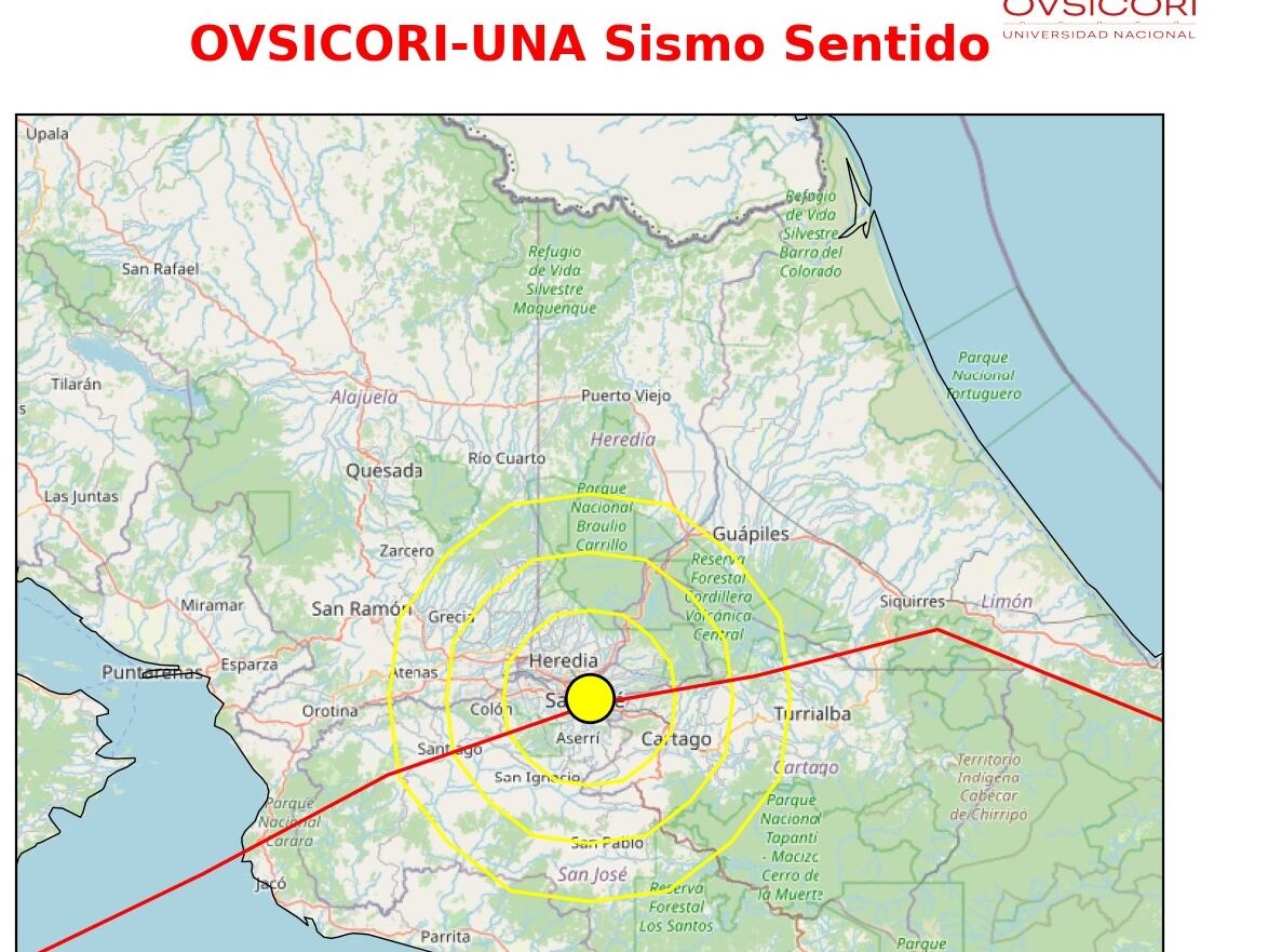 El fuerte sismo que alarmó a los vecinos de la Gran Área Metropolitana la tarde de este lunes 19 de enero ocurrió a las 5:06 p. m. y tuvo su epicentro en un punto histórico del centro de San José. Foto: Ovsicori