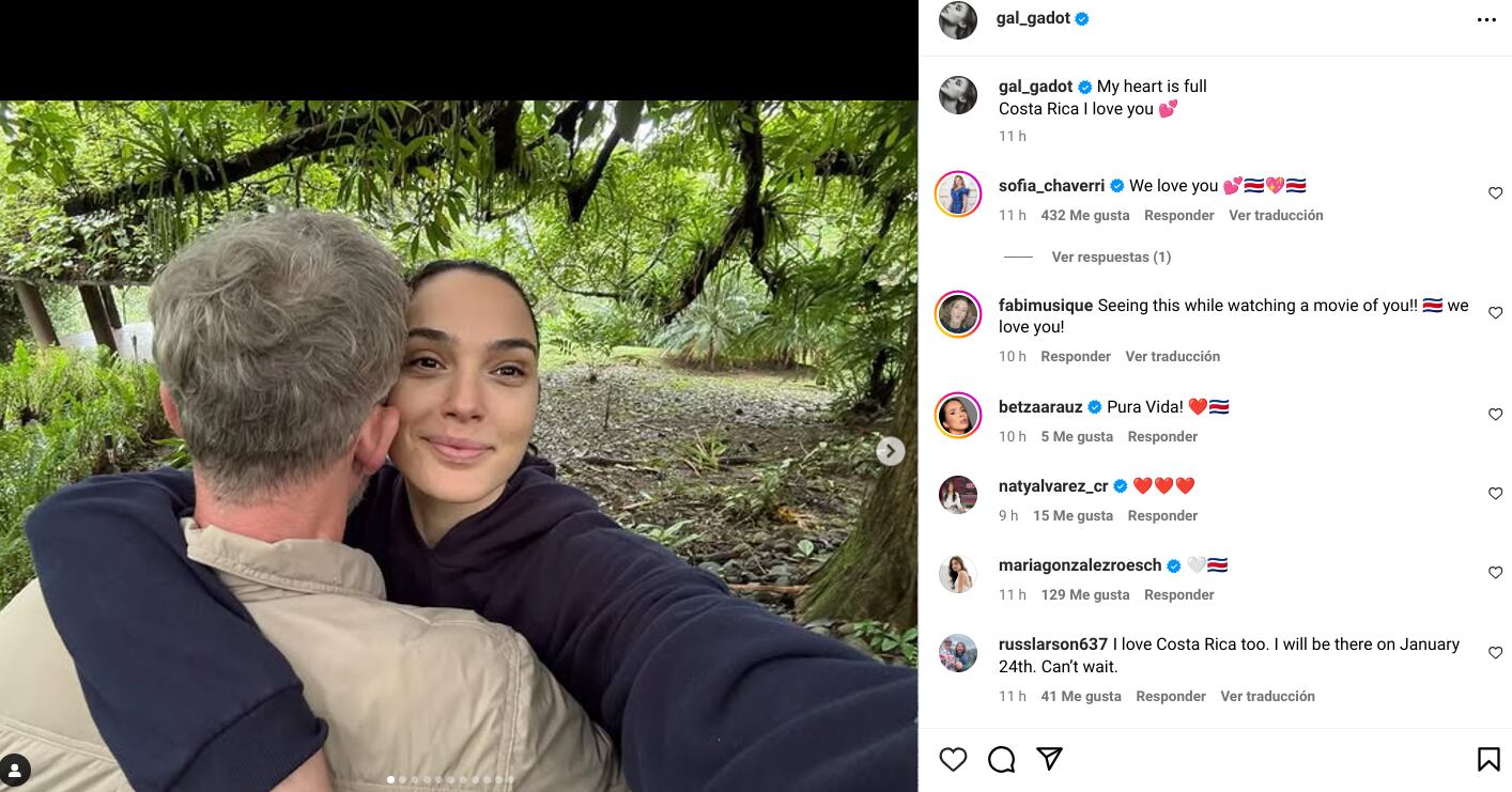 La Mujer Maravilla le muestra al mundo sus vacaciones en Costa Rica y dijo esto del país